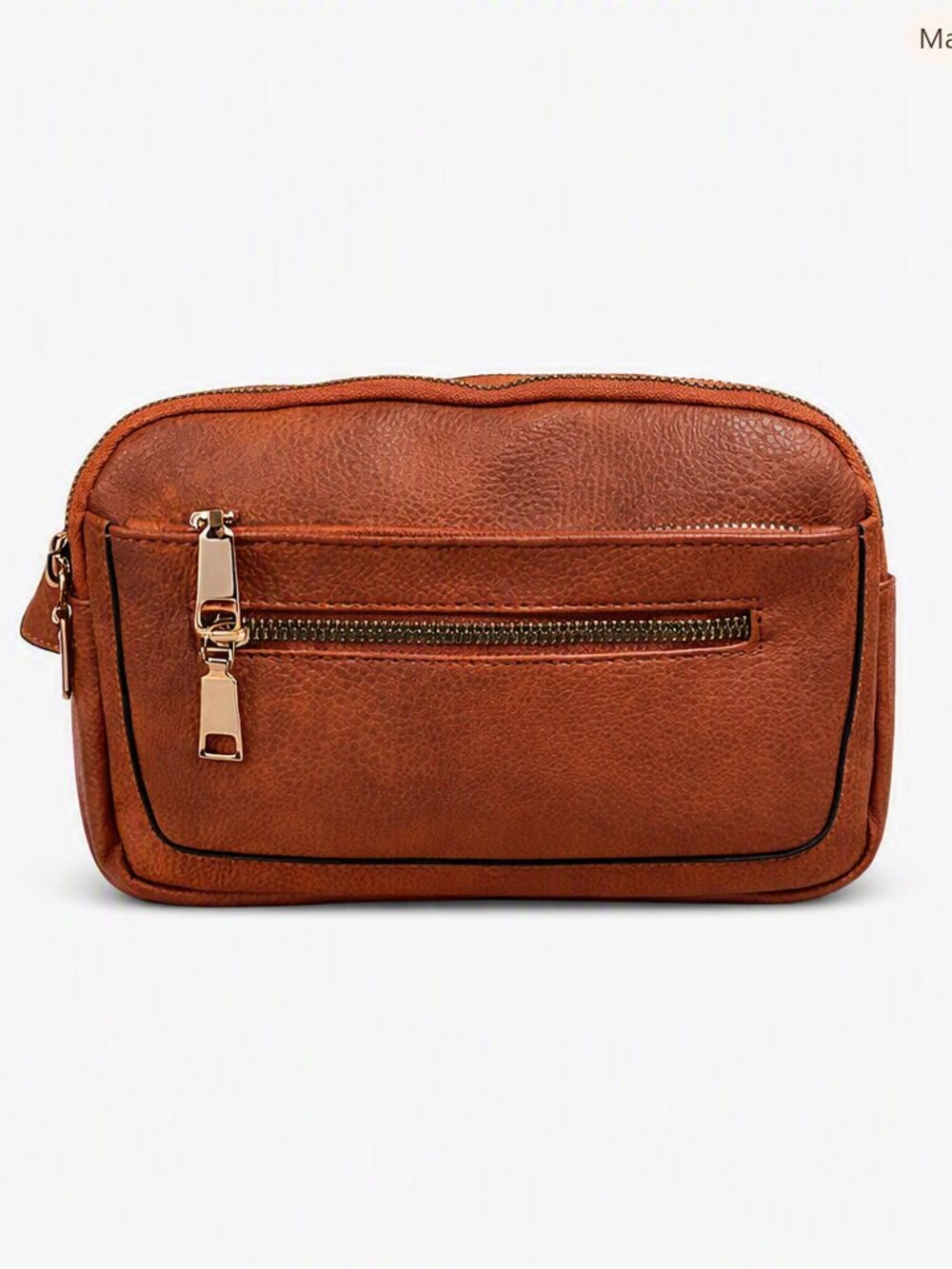 Faux Leather Crossbody/Waist Bag | Pebbled Texture Gold Hardware Everyday Chic